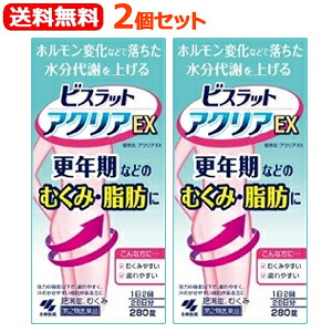 【第2類飲み薬】【貨物輸送無料！2個書き割り！】【小林製薬】ビスラットアクリアEX280錠×2個書き割り！むくみ閉経期あぶら身ビスラットアクリアＥＸ