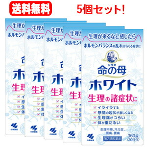 【第2類飲み薬】【貨物輸送無料!!】\u003cBR\u003e【大静電容量！360錠】×5個書き割り!!\u003cBR\u003e小林製薬 亭主もち薬命の母白いこと360錠【5個書き割り!!】