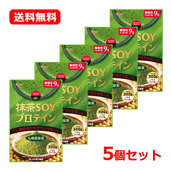 【送料無料・5個セット】 山本漢方 抹茶SOYプロテイン 300g×5セット 九州産抹茶 体づくり サポート タンパク質補給 抹茶 プロテイン ソイプロテイン
