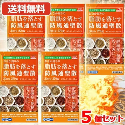 【第2類飲み薬】【貨物輸送無料 】・防風通聖散 30日分×5個書き割り (150日分) 活動力 防風通聖散料3000瓱  270錠 (30日分)  肉付きのよい症 便秘症 むくみ