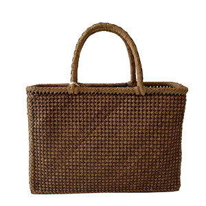【お取り寄せ商品】【かごや】山葡萄 かごバッグ レディース 山ぶどうと栃木レザーメッシュ籠 (白皮/横長/中) SB-7477 (お取り寄せ商品になります、1週間ほどお時間いただく場合があります。)