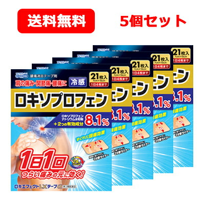 【第2類医薬品】【大石膏盛堂】ロキエフェクトLXαテープ 21枚 ロキエフェクト LX テープ【ロキソプロフェン】 ※セルフメディケーション税制対象商品 送料無料 5個セット