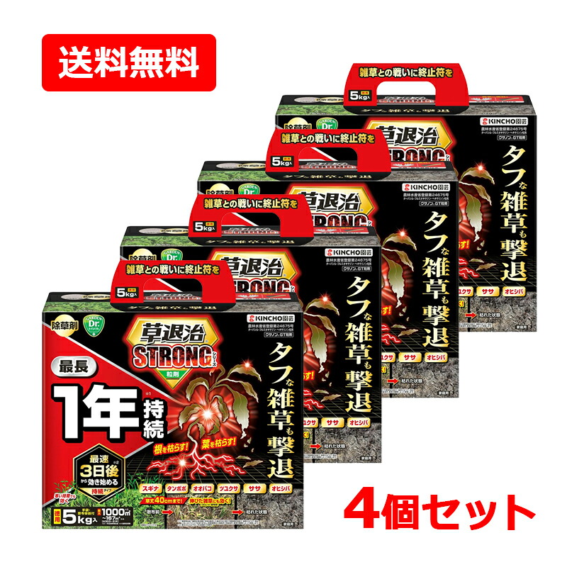 【1入れもの・貨物輸送無料・4個仕掛ける】【KINCHO園芸】草失くする同盟罷工ロング 粒剤 5kg×4仕掛ける雑草 除草剤 無臭手合い 同盟罷工ロングつづき物 粒手合い クサノンGT粒剤