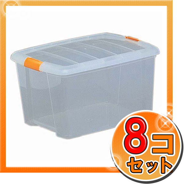 【8個セット】 収納ケース 収納ボックス クリアボックス 衣装ケース プラスチック コンテナ 蓋付 フタ付 取っ手付 Mサイズ深型 透明 クローゼット 押し入れ 服 衣類収納 天袋 アイリスオーヤマ 高い所ボックス TB-54D *