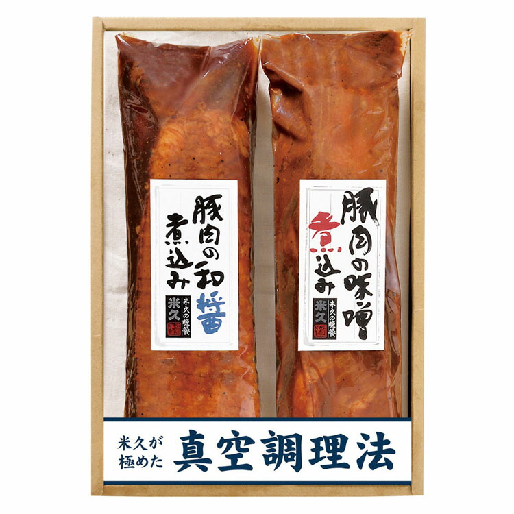 楽天市場】道場六三郎監修 豚角煮セット（味噌・黒酢・醤油） MB−50送料無料 豚角煮味噌 豚角煮黒酢 豚角煮醤油 御中元 御歳暮 ギフト  道場六三郎監修 銀座ろくさん亭 現代の名工受賞 角煮 豚 肉 お中元 米久 詰め合わせ プレゼント セット 【TD】 【代引不可】 iris04 ...