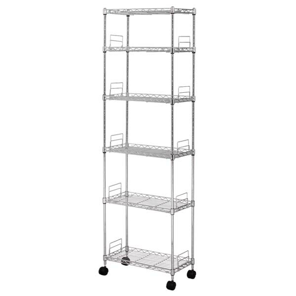[最大400円OFFクーポン/新生活フェア]《奥行き48×高さ144cm》メタルラック 6段 メタルスリム MK-2514N 棚板6枚 収納棚 棚板 収納用品 リビング ダイニング すきま収納 おしゃれ アイリスオーヤマ《25cmの隙間収納》