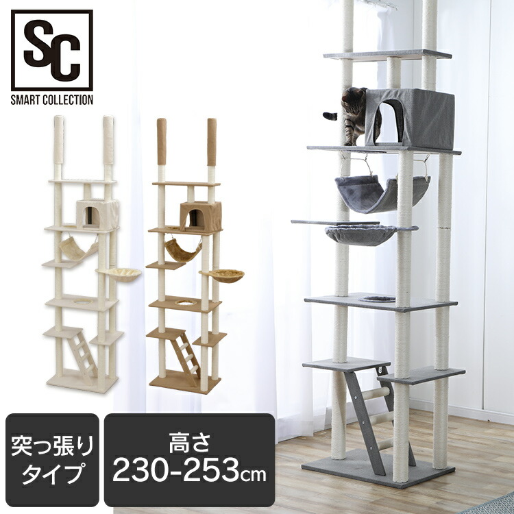 楽天市場】キャットタワー 突っ張り おしゃれ CCCT-4060T アイリス