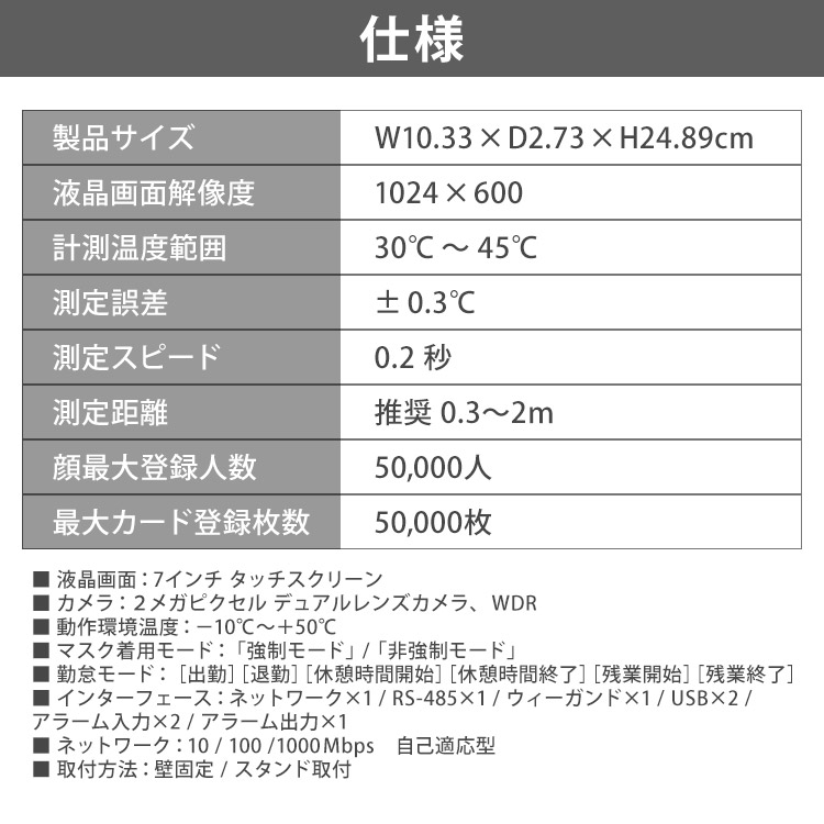 最大250円OFFクーポン！3月1日10時迄]サーマルカメラ 非接触 アイリス