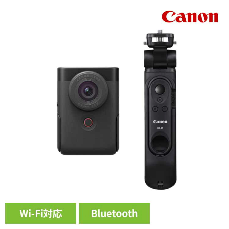 テレビカメラ PowerShot V10 トライポッドグリップキット 黒いこと PSV10TRIPODKITcanon キヤノン デジタル写真機 ディジカメ パウダーコンパクト PowerShot wifi相応う Bluetooth 自撮り Canon