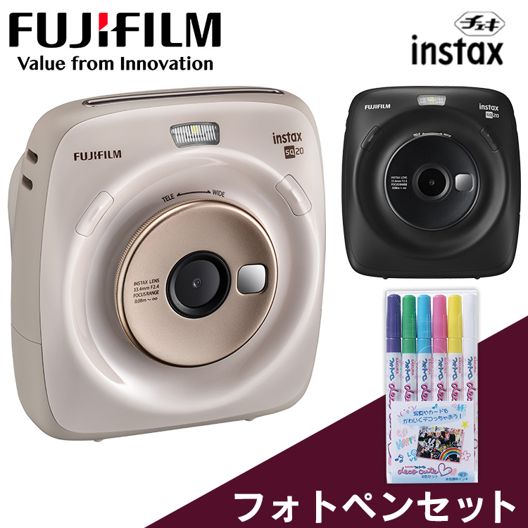 激安ブランド おしゃれ コンパクト チェキ 送料無料 フォト Fujifilm 富士フイルム インスタントカメラ カメラ 本体 チェキ シンプル Instaxsquaresq D マットブラック ベージュ ポラロイド ポラロイドカメラ ペンデコキュート フラッシュ インタックス