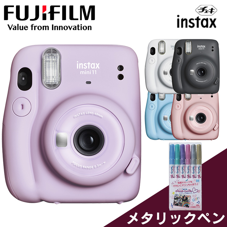 楽天市場 25日最大p7倍 エントリーで チェキ 本体 Fujifilm 富士フイルム カメラ チェキカメラフォトペンメタリック 送料無料 チェキ インスタントカメラ ポラロイド おしゃれ かわいい シンプル フラッシュ 電池 ブルー ピンク グレー ホワイト パープル Insmini11