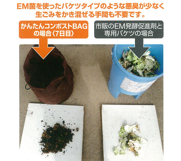 かんたんコンポストバッグ 生ごみ処理剤と処理キット 容器セット