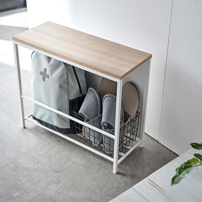 収納付き ベンチ 5671 おしゃれ モノトーン 玄関 5670 タワー シンプル玄関イス 北欧 山崎崎実業 収納付き玄関ベンチ Tower Yamazaki 収納ベンチ