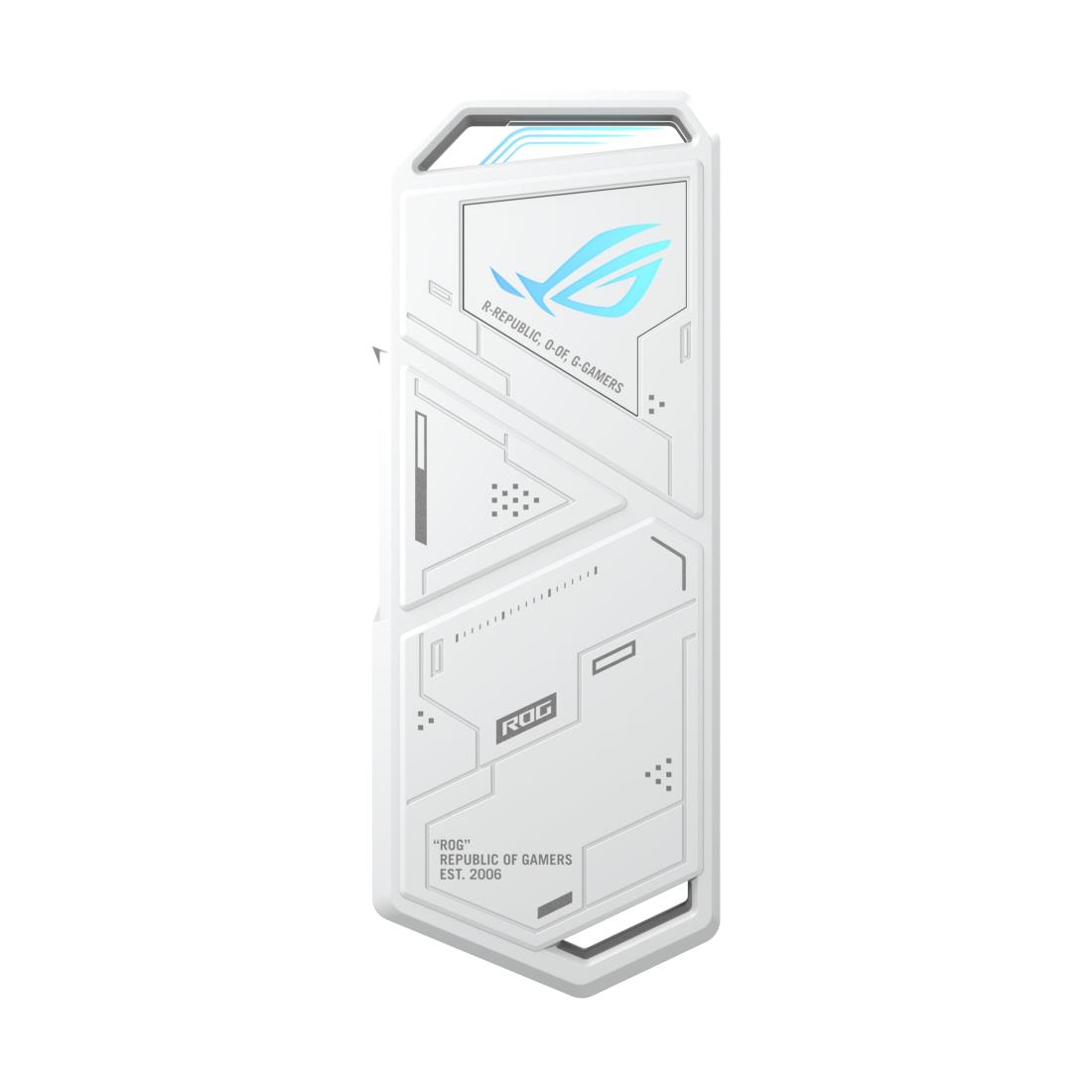 ASUS ROG STRIX ARION White Edition/M.2 NVMe 外付け SSDケース/ツールレスで装着/USB-C to C/USB-C to A ケーブル/サーマルパッド付属/Aura Sync 対応