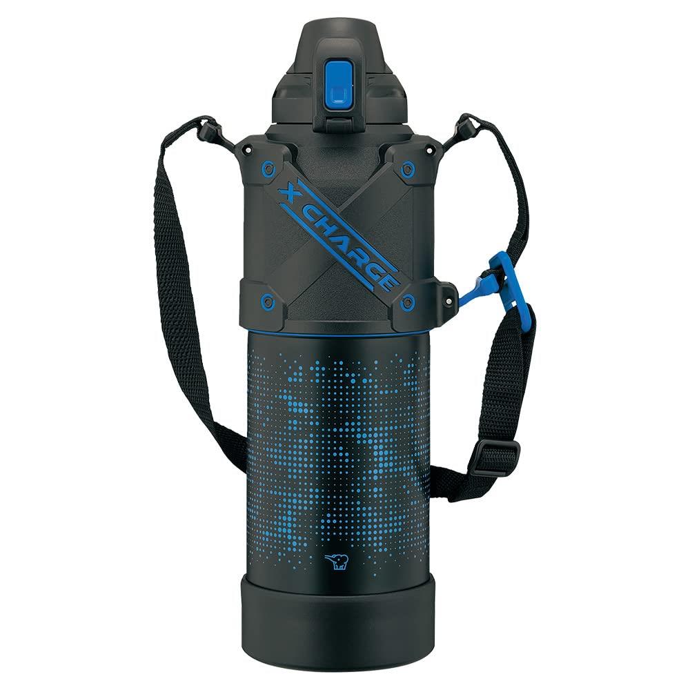 象印マホービン(ZOJIRUSHI) 吸い筒 シームレスせん 運動競技手合い 大電気容量 1.5L 直飲み ステンレスクールボトル ブル―黒いこと せんとパッキン交ぜ合わせる お取りつくろう飾り気の無い 洗う五線譜2点のみ SD-HA15-BB