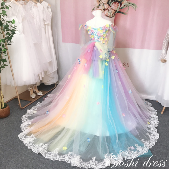 ウエディングドレス用 バックリボン 花 レインボー | myglobaltax.com