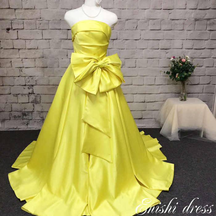 楽天市場 ウェディングドレス カラードレス イエロー サテン ウエストリボン 流行 色変更可 かわいい 上品 豪華 エレガント 優雅 着痩せ インスタ映え 結婚式 披露宴 二次会 前撮り パーティー 縁 ドレス 楽天市場 ウェディングドレス カラードレス イエロー サテン ウエストリボン 流行 色変更可 かわいい 上品 豪華 エレガント 優雅 着痩せ インスタ映え 結婚式 披露宴 二次会 前撮り パーティー 縁 ドレス