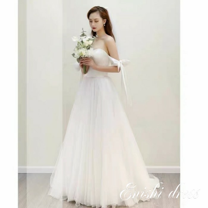 楽天市場】ウェディングドレス シフォンドレス スレンダーライン