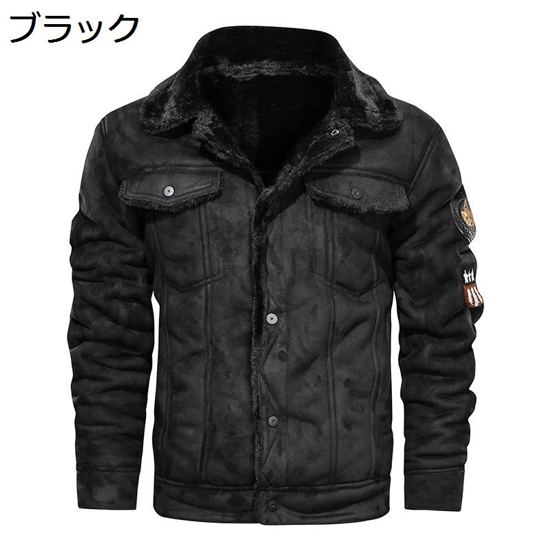 スエードジャケット MA-1 メンズ 裏ボア レザージャケット M-4XL 裏起毛 紳士服 スリム 細身 フライトジャケット 革ジャン 革コート アウター ヴィンテージ 大きいサイズ 厚手 防寒 保温 ステンカラー