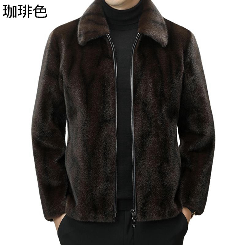 ボアブルゾン ファージャケット メンズ 防寒服 秋冬着 毛皮コート フェイクファー 無地 シンプル モコモコ 起毛 ジャンパー スタジャン 暖かい 厚手 カジュアル おしゃれ 会社 通勤 ブラウン ブラック｜magnifico18