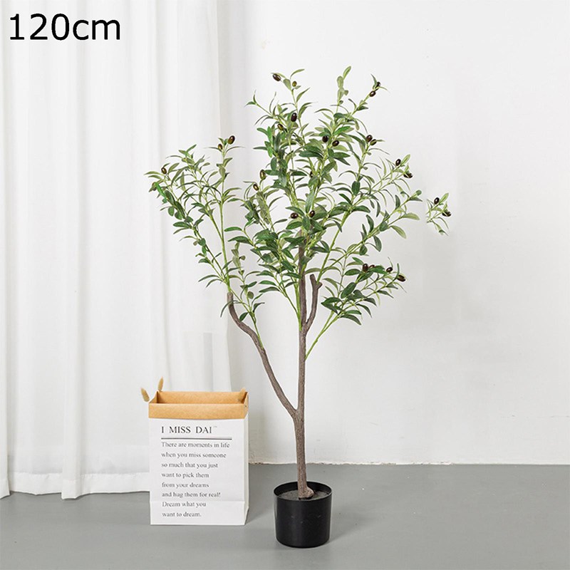 オリーブの木 人工観葉植物 大型 造花 観葉植物 店舗 風景 家庭 室内 裏庭 事務所 フェイクグリーン 御祝い 開店祝い 母の日 モダン空間に最適 お手入れ簡単 害虫が発生しない｜magnifico18