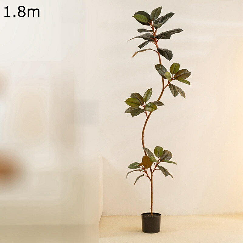 人工観葉植物 インドゴムノキ パラゴムノキ フェイクグリーン 観覧植物 造花 ホテル リビング ルーム 部屋に置く植物 窓辺 大型 モダン空間に最適 プレゼント 引っ越し祝い 結婚 父の日 お世話不要|magnifico18