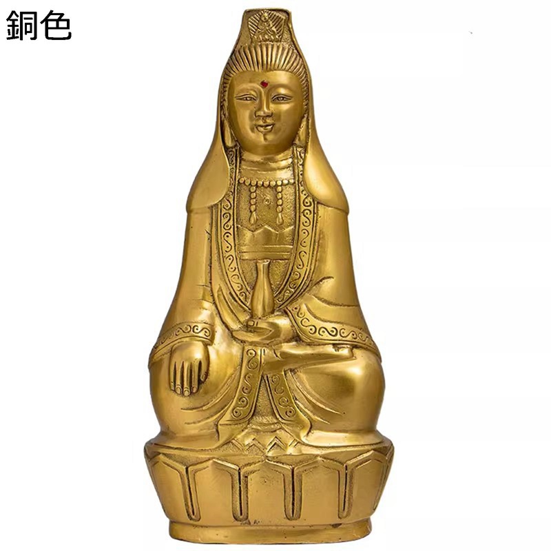 観音菩薩様 南太平洋大聖 観音像 仏壇仏像 観音様 銅製 坐像 風水グッズ 縁起物 開運グッズ 厄除け 手当て 魔除け 御役目運 仕合わせ 仕合わせこみ上げる オブジェ 卓上飾りつけ 部屋の入り口 執務室 リビングお部屋