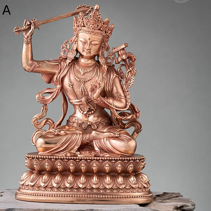 文殊菩薩 仏像 坐像 風水グッズ 縁起物 真鍮製 十二支守り本尊 銅製 仏壇仏像 坐像 オブジェ 置物 御守り 開運 祈る 厄除け 風水 守護仏 学業運 仕事運 仏教用品 家 お年寄り 母の日 お祝い