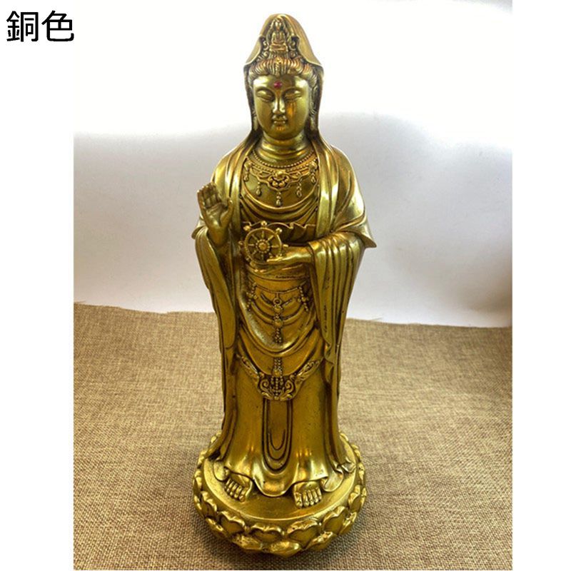 観音菩薩坐像 仏壇仏像 銅製 置物 南海観音菩薩 観音様の仏像 厄除け 開運 金運アップ 商売繁盛 お守り 縁起物 厄災除け 疫病退散 風水グッズ インテリア 開運祈願 仏教用品 贈り物 お年寄り 敬老の日
