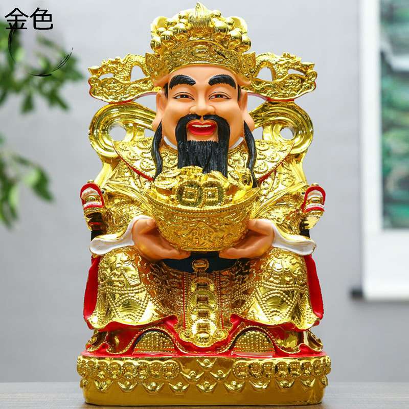 風水グッズ 財神 樹脂製 金運上がる置物 神像 仏像 商売繁盛祈願 招財 財運 厄除け お守り インテリア 工芸品 金運アップ オーナメント オブジェ 家族 開店祝い 新築祝い 引っ越し｜magnifico18