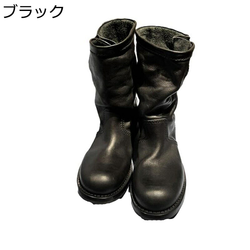 ショートブーツ 厚底 レザー ドレープ 本革 歩きやすい レディース靴 ベルト スリッポン 丸トゥ 冬靴 秋靴 ローヒール ミドル シンプル エンジニア ファッション 美脚 雪遊び 履きやすい 滑らない 軽量 柔らかい