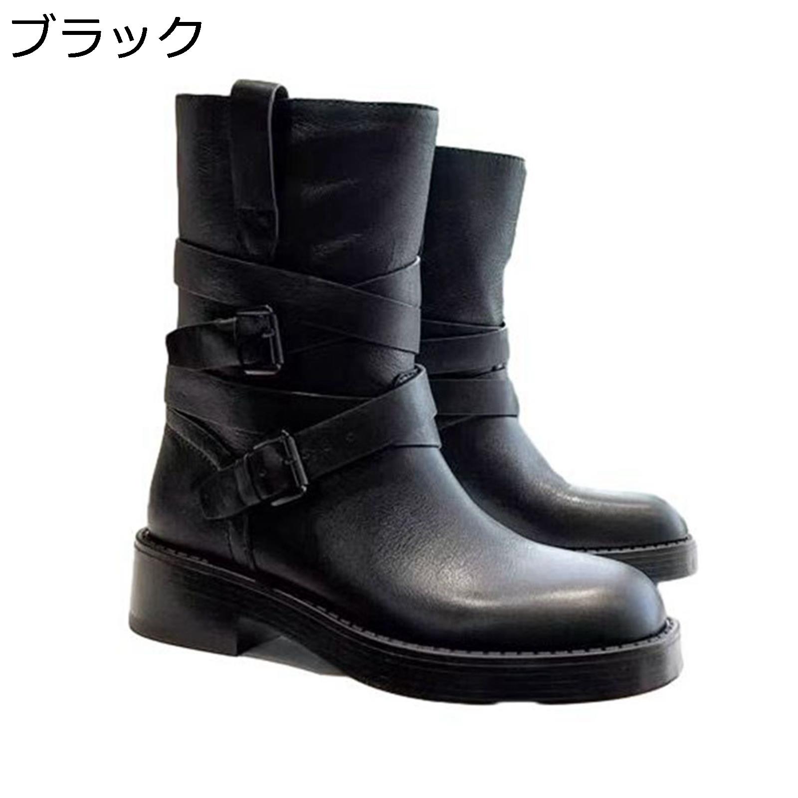 ジョッキーブーツ レディース 袴用 ミドルブーツ クロスベルト 皮革 足細 コンフォート 履きやすい ゆったり スエード フィット 短靴 セクシー 秋冬 防寒 防滑 小さいサイズ カジュアル 通勤通学