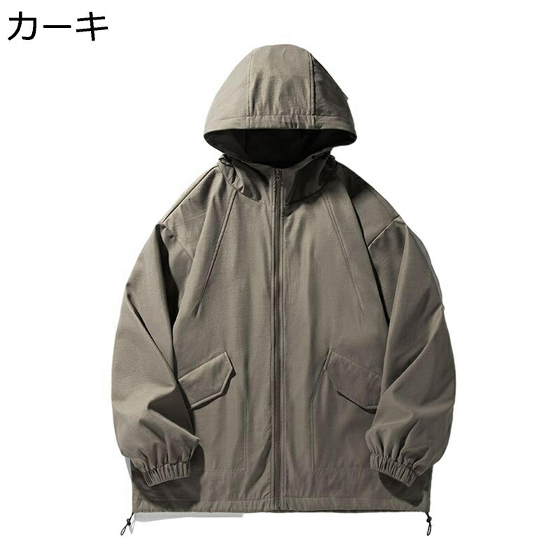 ワークジャケット 作業服 メンズ レディース 長袖 フード付き 機能風 撥水加工 無地 ゆったり シンプル コンフォート 街着 体型カバー アウター トップス 春秋 デイリー お出掛け