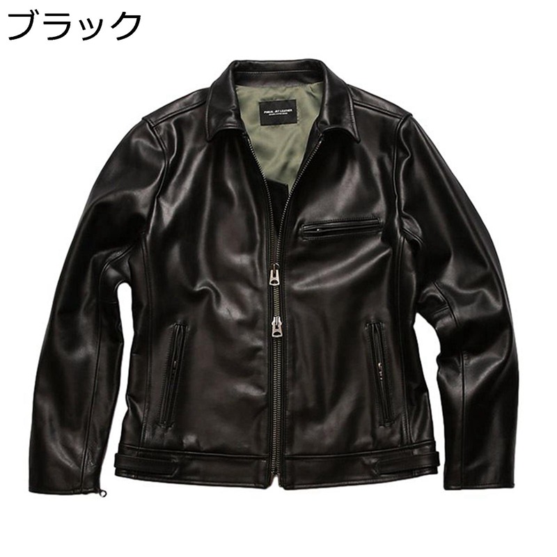 牛革ジャケット メンズ 本革 ライダースジャケット バイカー 防寒 防風 レザーコート ブルゾン 秋 ジッパー 折り襟 お洒落 ジャンパー デイリー アウトドア バイク用