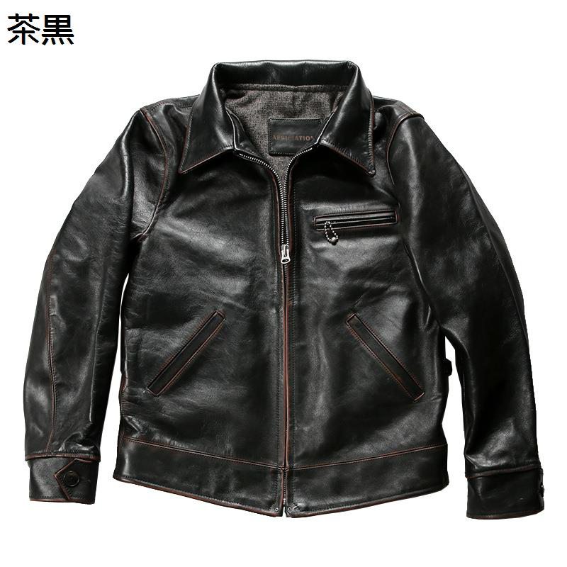 レザージャケット メンズ 本革 バイクジャケット バイカー 防風 防寒コート 牛革 ブルゾン 秋冬 ジッパー スリム 折り襟 オシャレ アウター サイクリング ワーク 日常