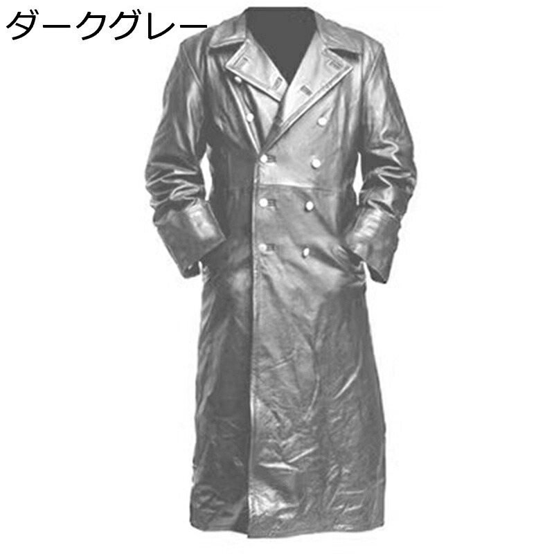 メンズ 革上衣 ロング丈 ライダースジャケット PUなめし革 防寒 防風 厚地の外套 心地よい 革ジャン ダブル乳ぶさ 年月冬 今めかしい アウター 自動二輪車 通い 表どおり