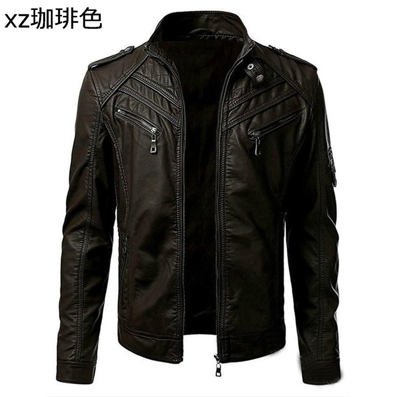 メンズ 革ジャケット バイクジャケット PUレザー カジュアル 防風 防寒 革ジャン ブルゾン 春秋冬 ジップアップ ショート丈 おしゃれ アウター ライダース デイリー アウトドア