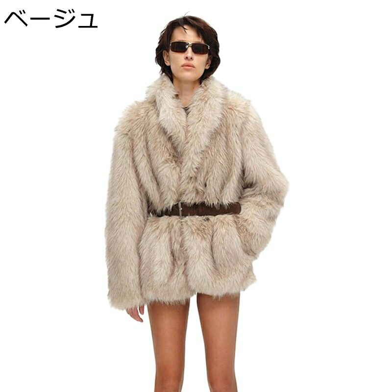 毛皮コート ファージャケット フェイクファー レディース ファーブルゾン ルース 冬着 ミドル丈 防寒着 暖かい もこもこ ジャケット 韓国風 ギャル ストリート系 演奏会 デート 発表会