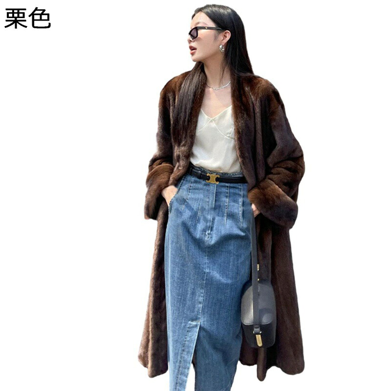 ロング丈厚地の外套 フェイクファージャケット レディース 獣の皮アウター 保温保暖 エコ毛革 防寒上衣 朦々たる 秋 冬 ふわモコ 音の大きさ 通い 事務所 二次会 会う約束 かっこ良い お嬢さん レディースファッション-コート・ジャケット