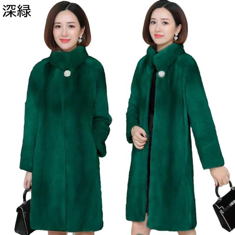 ファージャケット レディース ロング丈 もこもこ フェイクファー 毛皮ジャケット ママ服 中年 高齢者 秋冬着 無地 ファッション ウォーム 寒さ対策 フェミニン 日常着 二次会 お披露宴