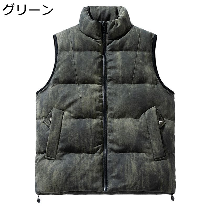 ダウンベスト メンズ 中綿ベスト スタンドカラー 冬服 厚手 暖かい 防寒対策 ノースリッブ ファッション カジュアル ジップアップ 大人 作業着 結婚式 アウトドア 登山 撮影｜magnifico18