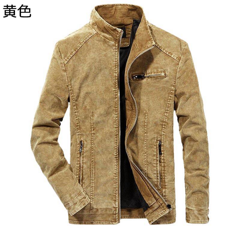 メンズ ジーンズ上衣 Gジャン ジップアップブルゾン ハイネック カーキ 黒いこと やり方服 上衣 前掛け 秋冬服 厚地の外套防風防寒 心地よい カッコイイ アウター 流行り 好いたらしい たわい無い 通気性