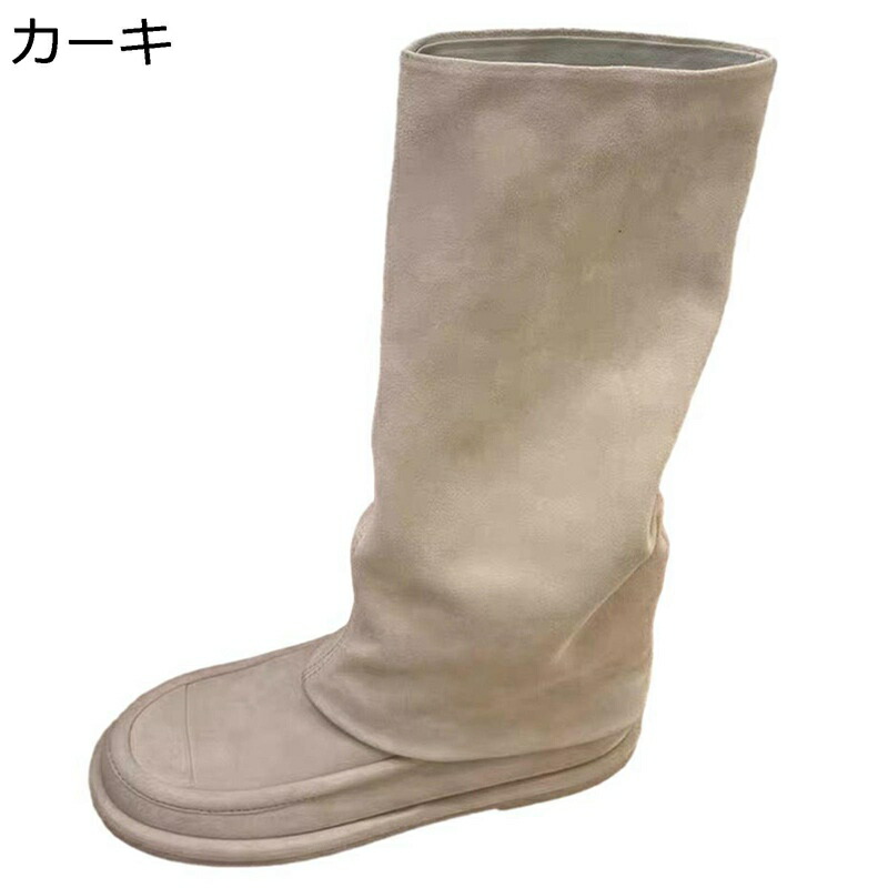 膝丈 ロングブーツ 厚底 レディース 乗り馬ブーツ 袴用 秋冬 ゆったり 無地 足細 安定した感 スエードクロス プラットホーム 防滑 ゴムソール 脱げない 軽さ 女子らしい コーデ コスプレ 心地好い 長靴