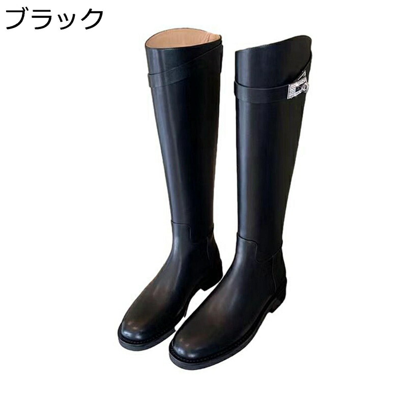 膝上 ロングブーツ レディース ジョッキーブーツ 厚底 バックジップ ベルト付き 袴用 秋冬 足細 軽量 ゆったり 防滑 ゴムソール 脱げない 軽量 かわいい エレガント 入学式 卒業式 通勤長靴