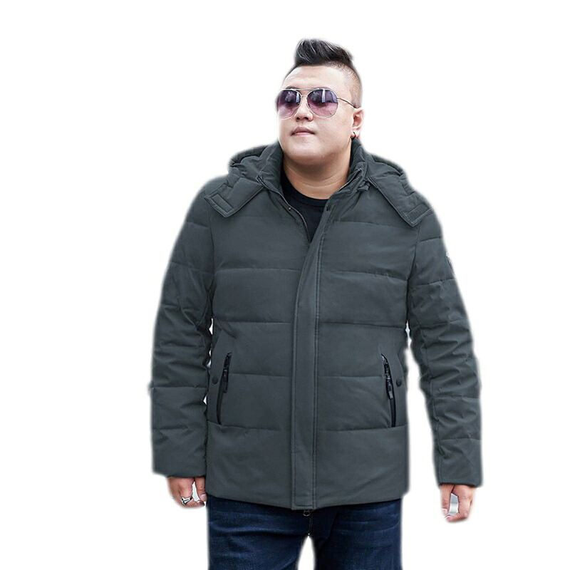 幅広 ダウンジャケット メンズ ダウンコート 特大 大きいサイズ 防寒 保温 冬服 綿服 無地 中綿入り アウター 厚手 コート 男性用 ライトダウン ジップアップ ハイネック 防風 防寒 暖かい 保