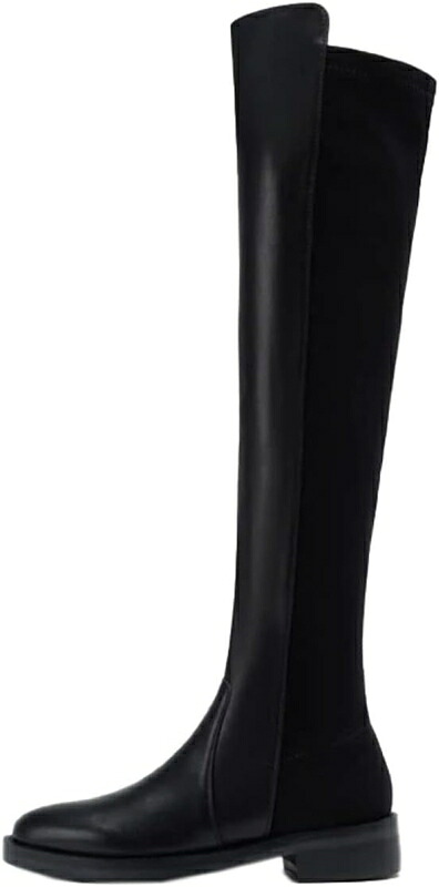 ニーハイブーツ ストレッチ ロングブーツ ローヒール3cm レディース カジュアル 秋靴 冬靴 フォーマル 長ブーツ 脱げない 撥水 快適 痛くない 歩きやすい 履きやすい 黒 お買い物 切り替え チ｜magnifico18