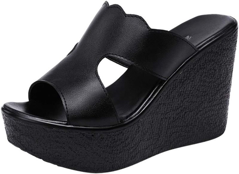 軽量 厚底 サンダル 美脚 ミュール ウェッジ ソール ヒール 靴 レディース ビーチ ブラック ビーサン シューズ サボ 夏 リゾント 海 大きいサイズ レディース お洒落 ウェッジ ミュール 低反