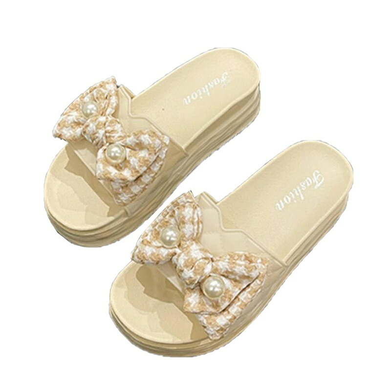 厚底サンダル レディース サンダル ビーチサンダル ママ 夏サンダル 女の子 履きやすい リゾート レオパード 厚底 ウェッジソール スリッパ 蝶結び 歩きやすい オープントゥ ヒール ウェッジサンダ