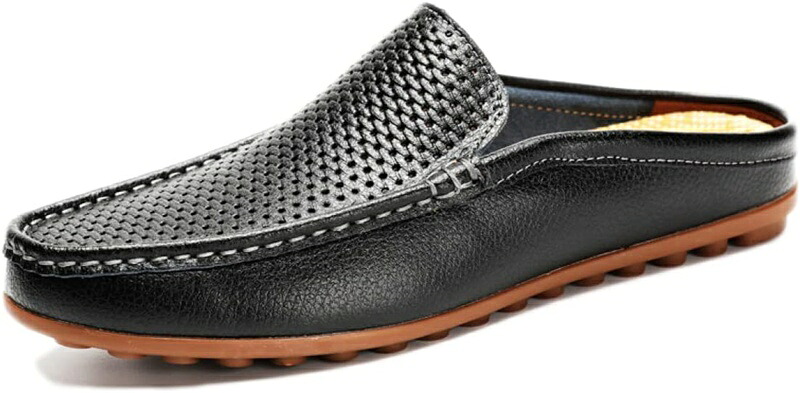 サンダル メンズ オフィスサンダル ビジネス スリッパ サボサンダル 革靴 ドライビングシューズ 軽量 大きいサイズ 脱げない スリッポン かかとなし スリッパサンダル 室内履き 社内履き 消臭 通気