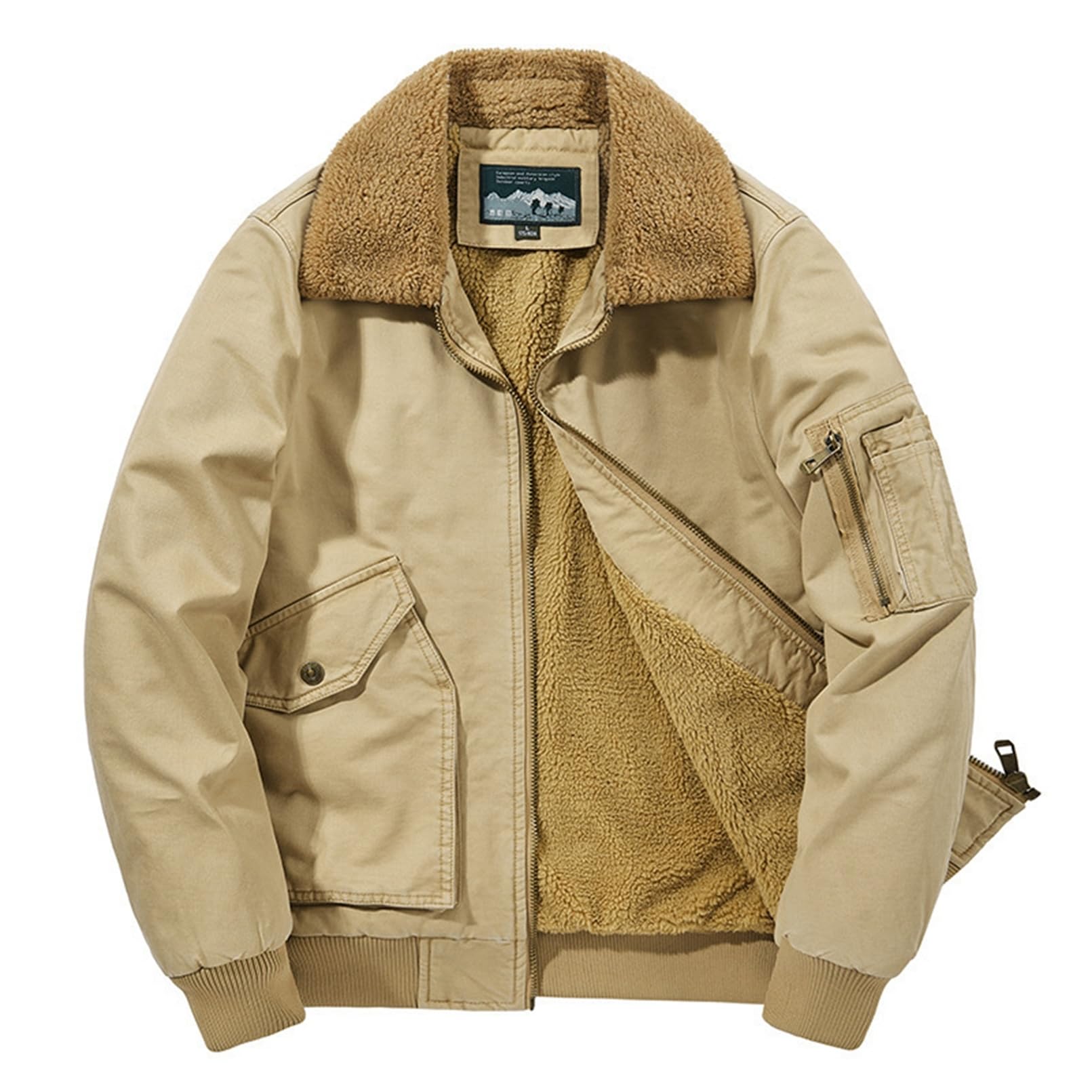 裏ボアジャケット 裏起毛アウター メンズ カーゴウェア 冬服 ボアブルゾン 暖かい 防風 保温性 厚い ワイドシルエット アメカジ シンプル 秋 冬 ウィンターコート 戸外 登山 イベント 6,466円